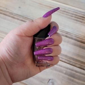 Purple glitter press on nails - Custom sizes